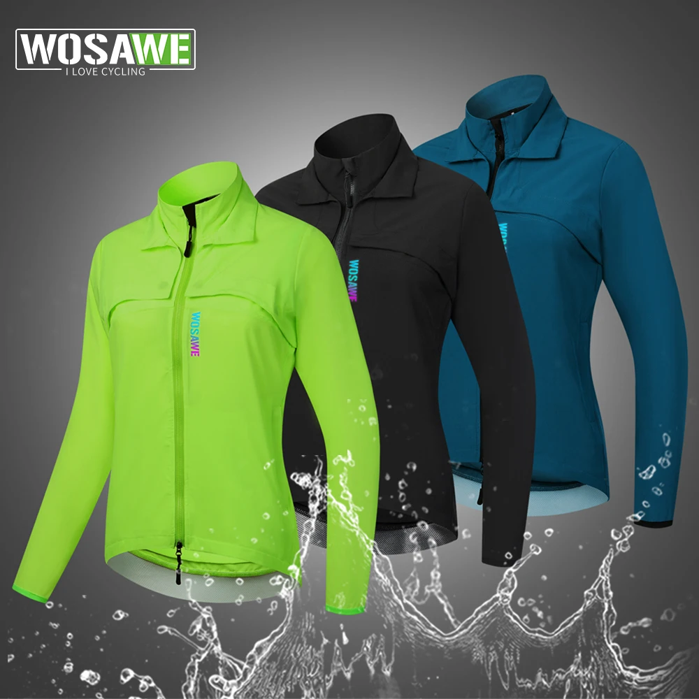 WOSAWE Bike Jacket Windbreaker Women Cycling Racing Jacket MTB Windproof Splashproof Jacket Rider Vest Women's Bicycle Clothing