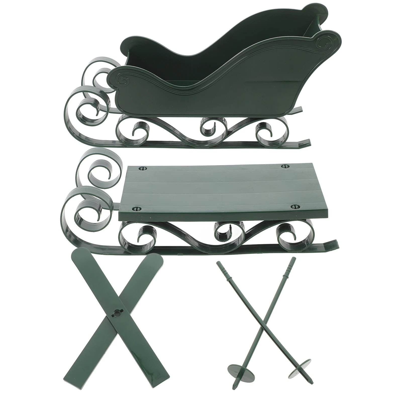 

1 Set Christmas Sleigh Decoration Desktop Mini Sled Ornament Holiday Skiing Board Adornment Xmas Party Gift Sleigh Decorations