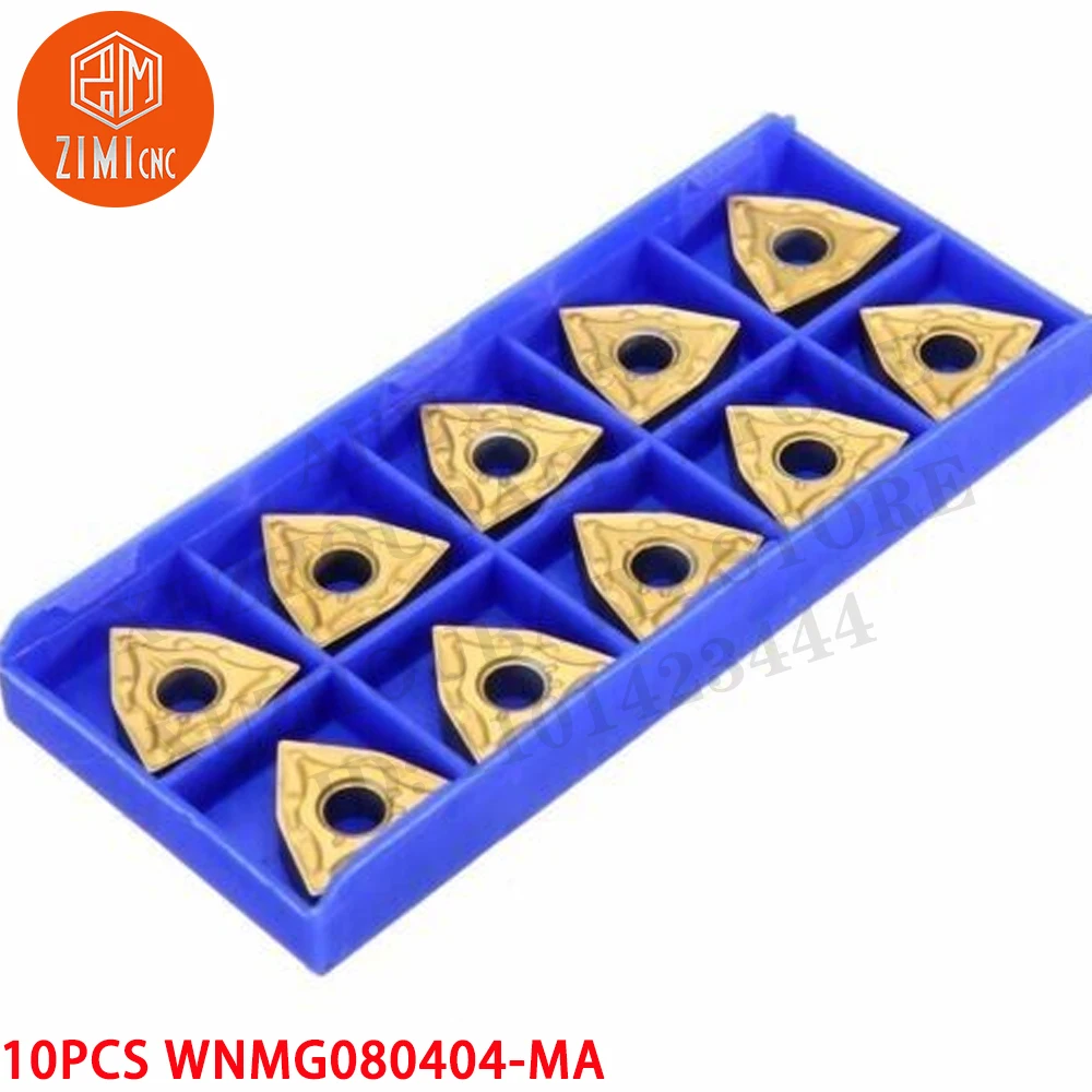 10 pezzi WNMG080404-MA WNMG080404-MA Utensile per tornitura in cermet Taglierina per tornio CNC Strumento per tagliare Lama per utensili per tornio in metallo Inserti meccanici