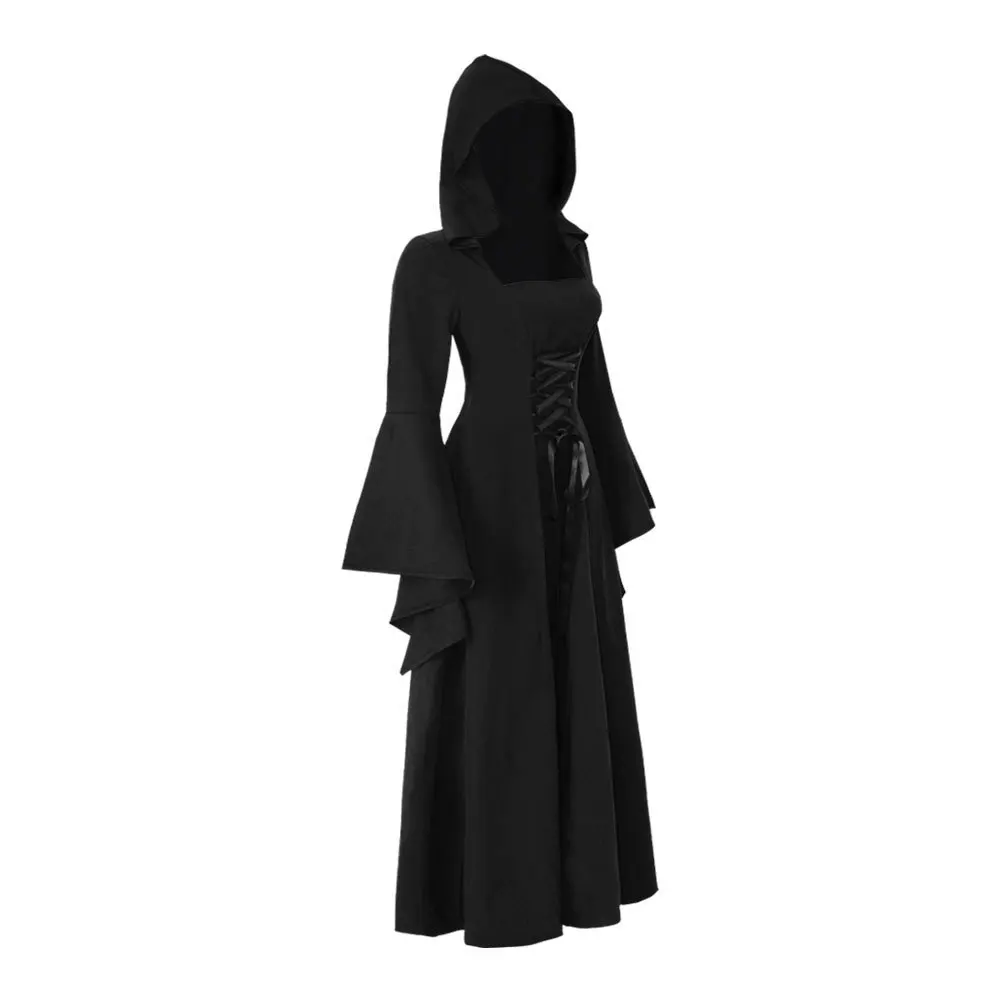 Wi Mittelalter Retro Long Dr Damen Bühnenkostüm Halloween Outfit Ethnische Bühnenkleidung Damen Premium Fa...