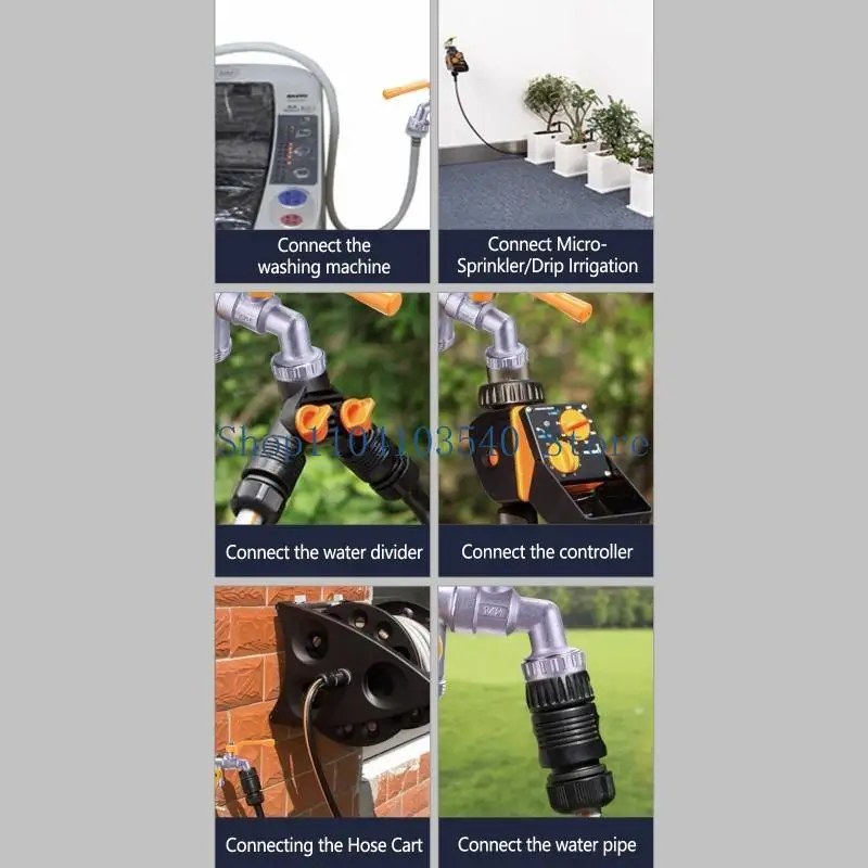 02DC غسالة الحنفية مزدوجة الغرض ممسحة مياه حوض السباحة للحمام حديقة في الهواء الطلق #5