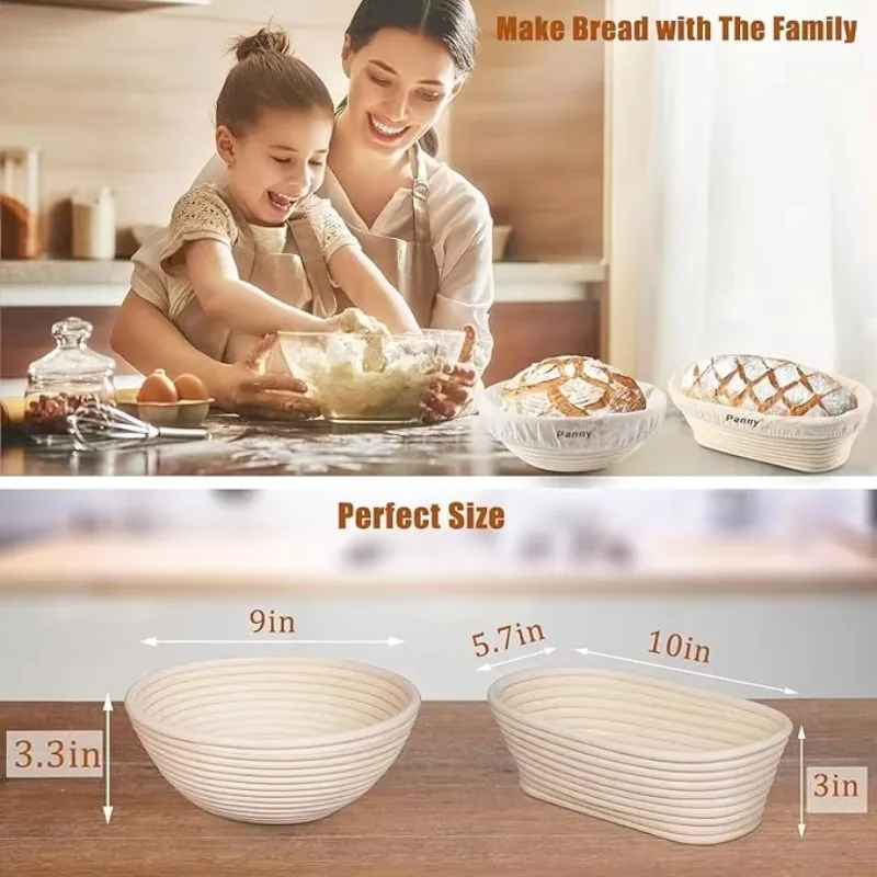 Manufacturer Bread Proofing Baking Basket Set Hot Sourdough Fermenter Supply Silicone Scraper