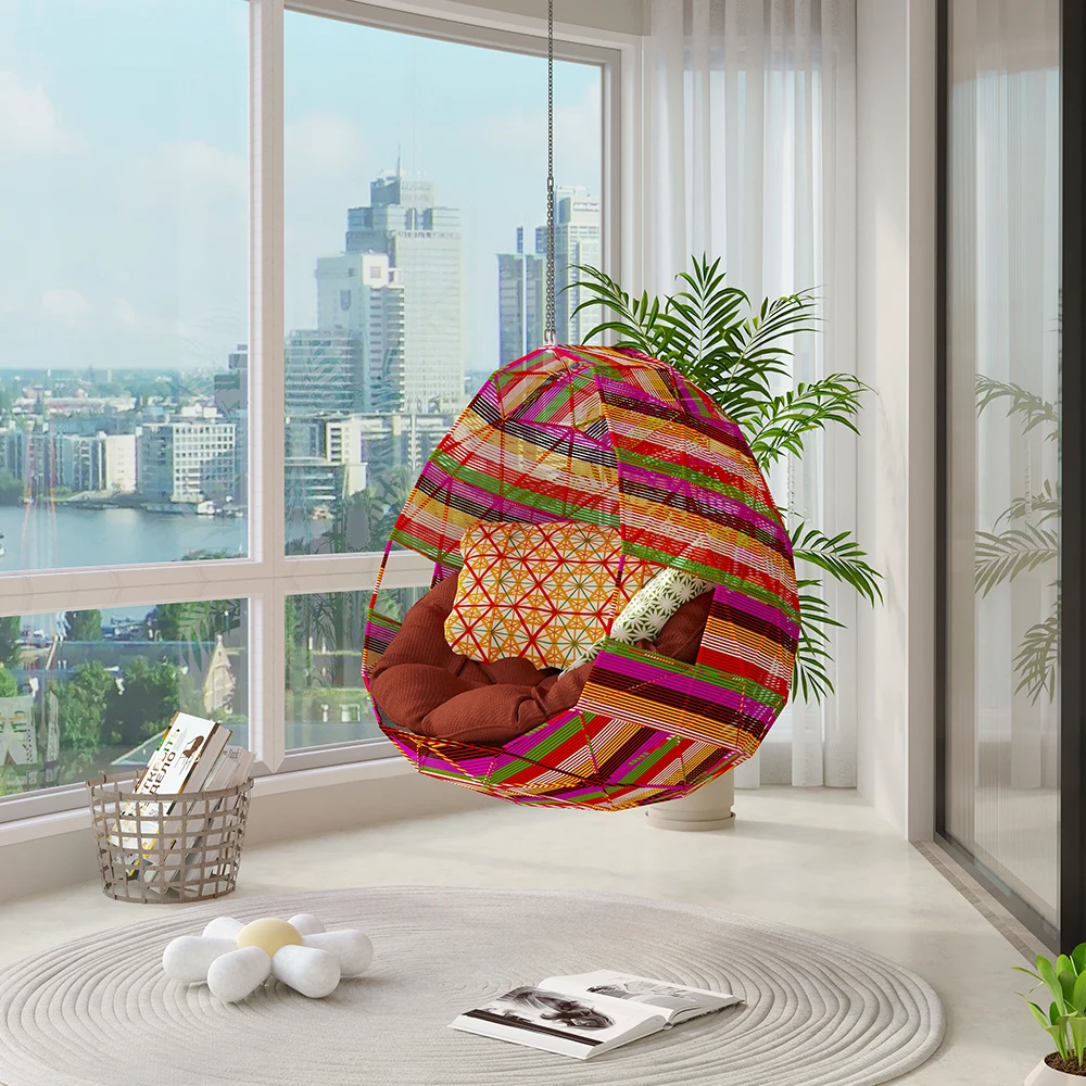 *Y- PE Rattan Woven Hanging Porch Egg Chair for Indoor& Outdoor Use Balcony Resort & Hotel Projects  & Customizable