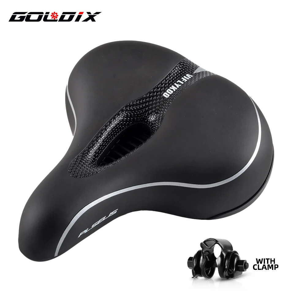 GOLDIX Oversized MTB Bike Seat Wide Bicycle Sofa-Like Comfy Saddle Universal Electric Bike Exercise Stationary Bike Seat