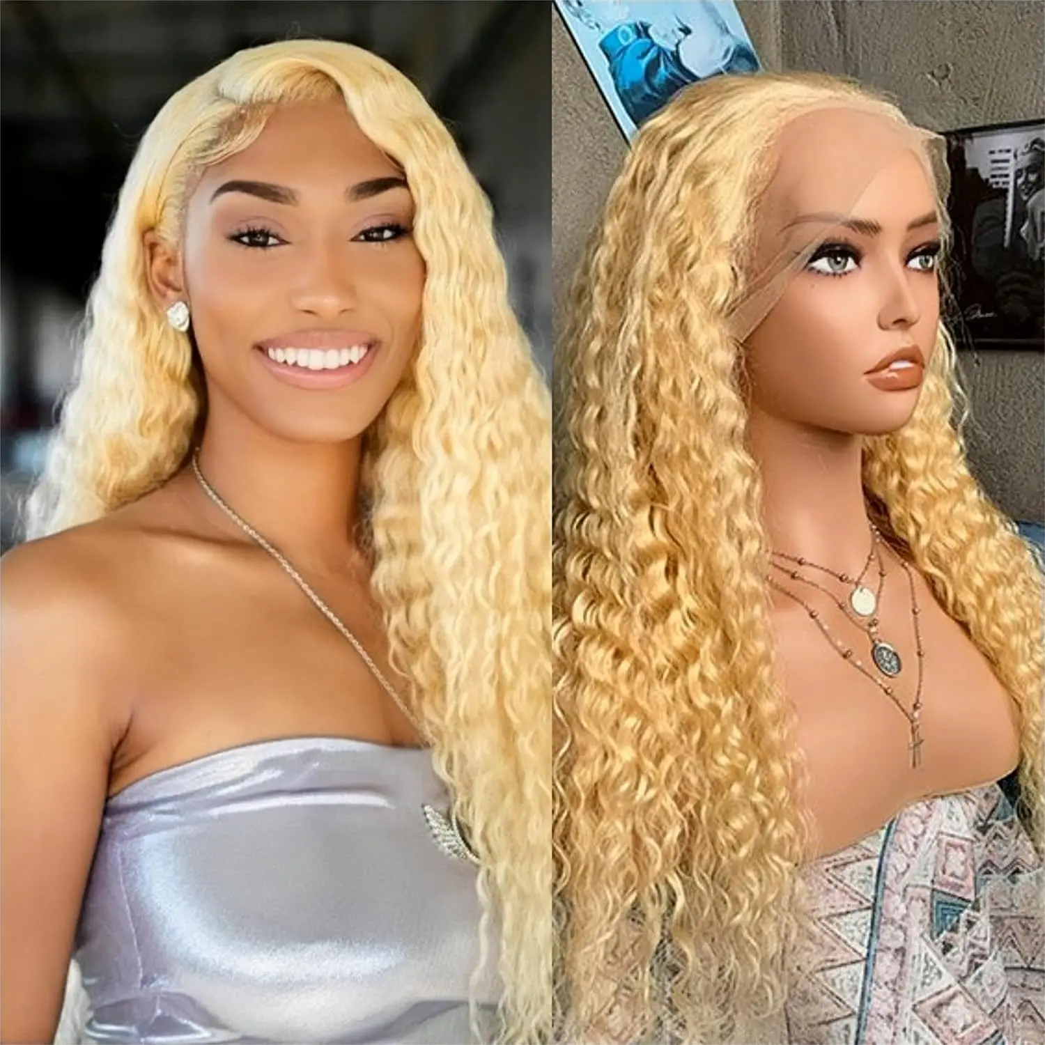 30 inch 613 Blonde Deep Wace Lace Front Wigs Human Hair 13x6 HD Lace Frontal Wig Pre Plucked Glueless Wig 613 HD Lace Front Wig