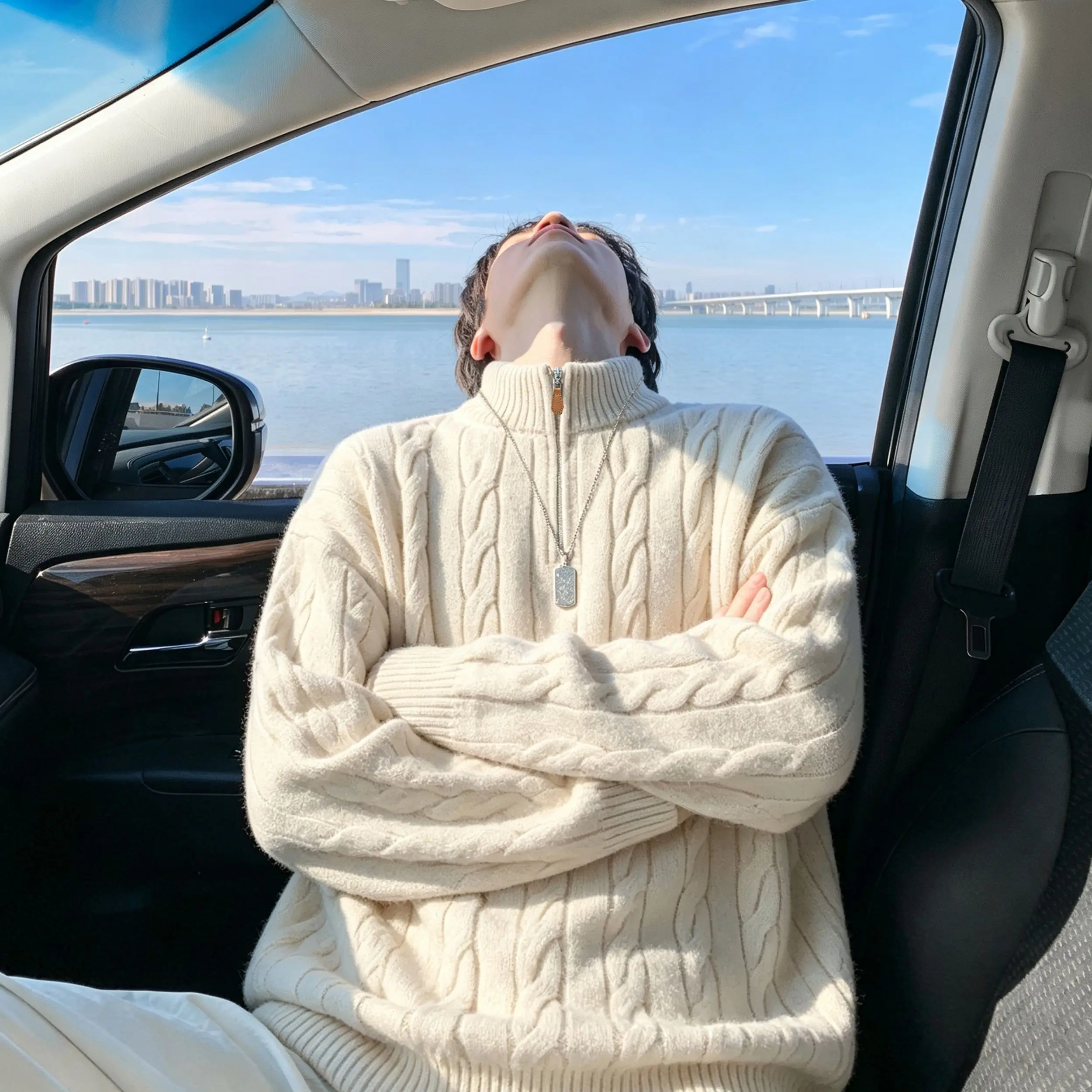 Maglioni a righe in maglia con - Winter Clothing Korean recensione e prezzo