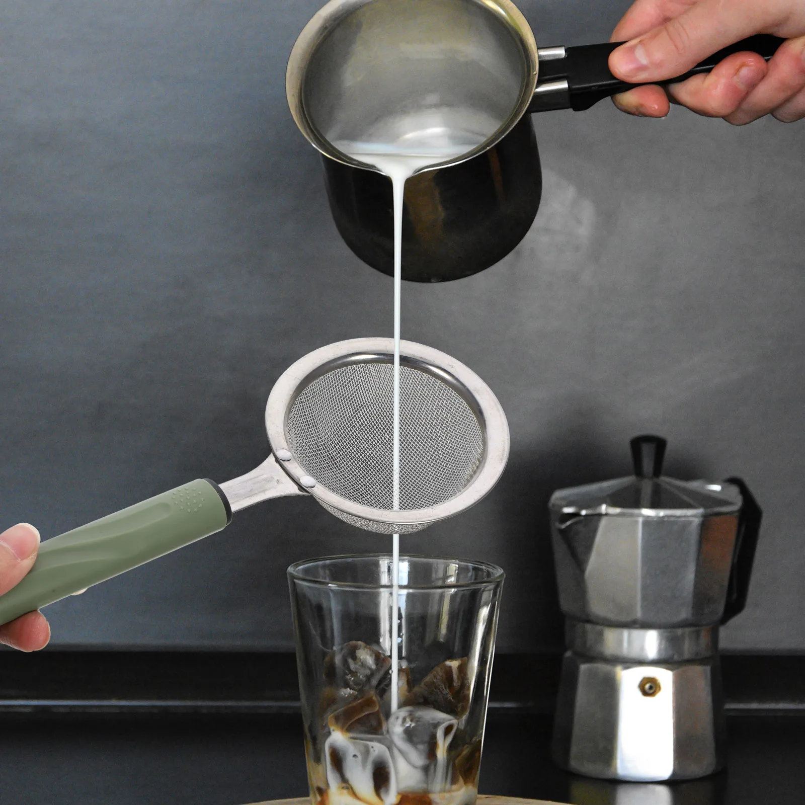 

Stainless Steel Fine Mesh Strainer Spoon Circular Green Ultra Sieve Juicer Soybean Milk Coffee Filter Kitchen Gadgets