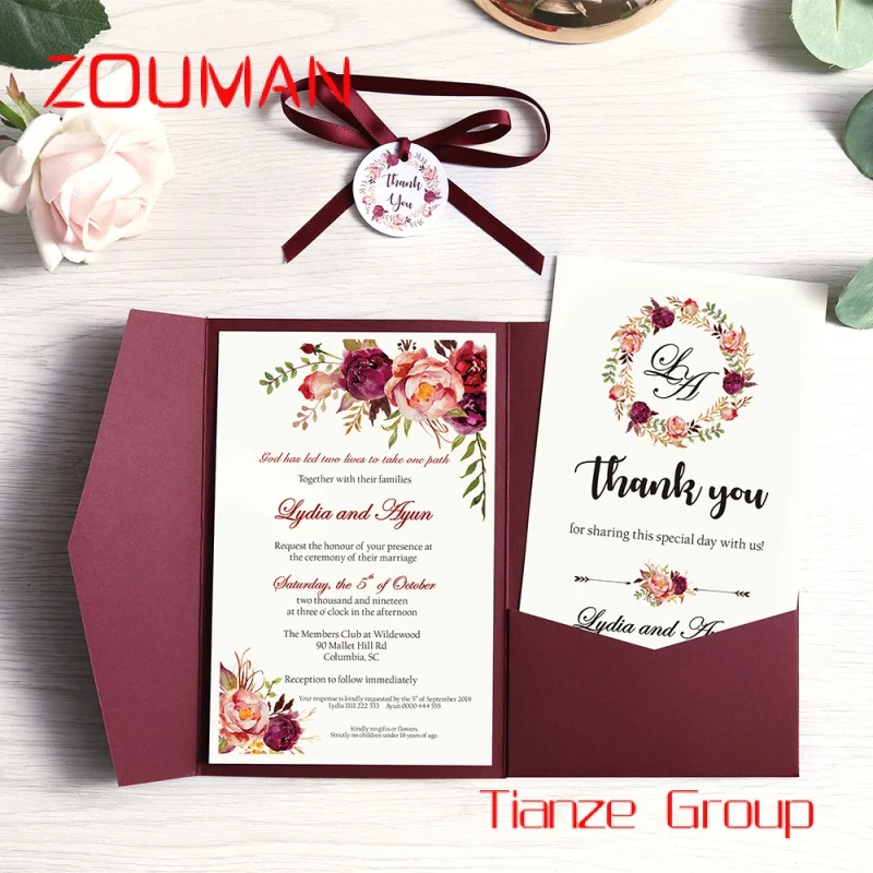 Custom , High Quality Custom Luxury Colour Printed Thank You Greeting Cards With Logo And Envelope For Wedding Birthday