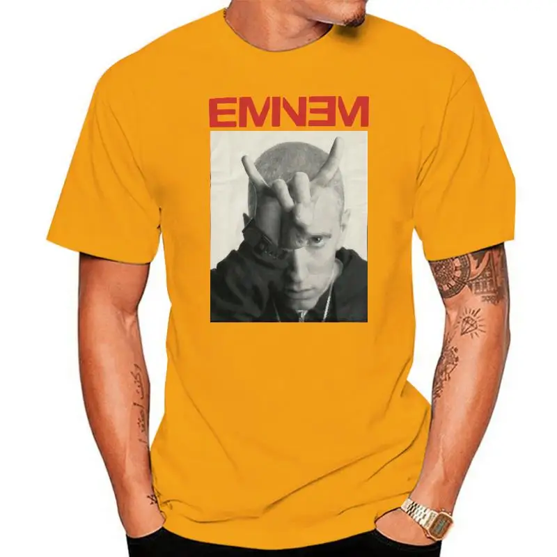 EMINEM HORNS IMAGE BLACK T SHIRT NEW OFFICIAL ADULT