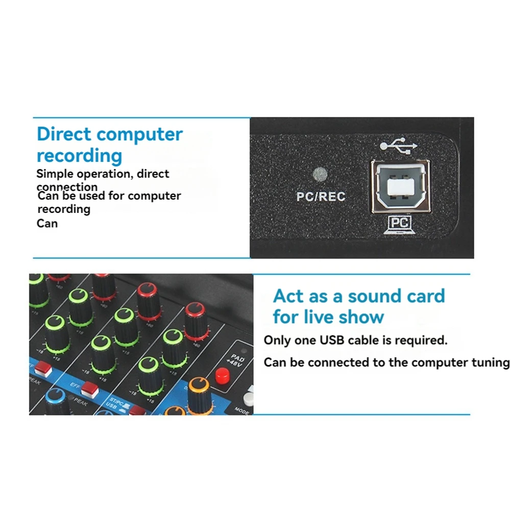 

A5 Live Sound Card Mixing Console Mixer For Live Streaming DJ Audio Equipment Professional Audio 5Channel Sound Mixer-ABIU