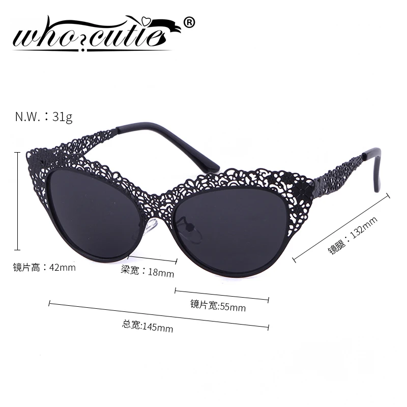 Cat Eye Sunglasses Women Baroque Flower Hollow Metal Frame 2025 Brand Designer Vintage Retro Cateye Sun Glasses Lady Shades S086