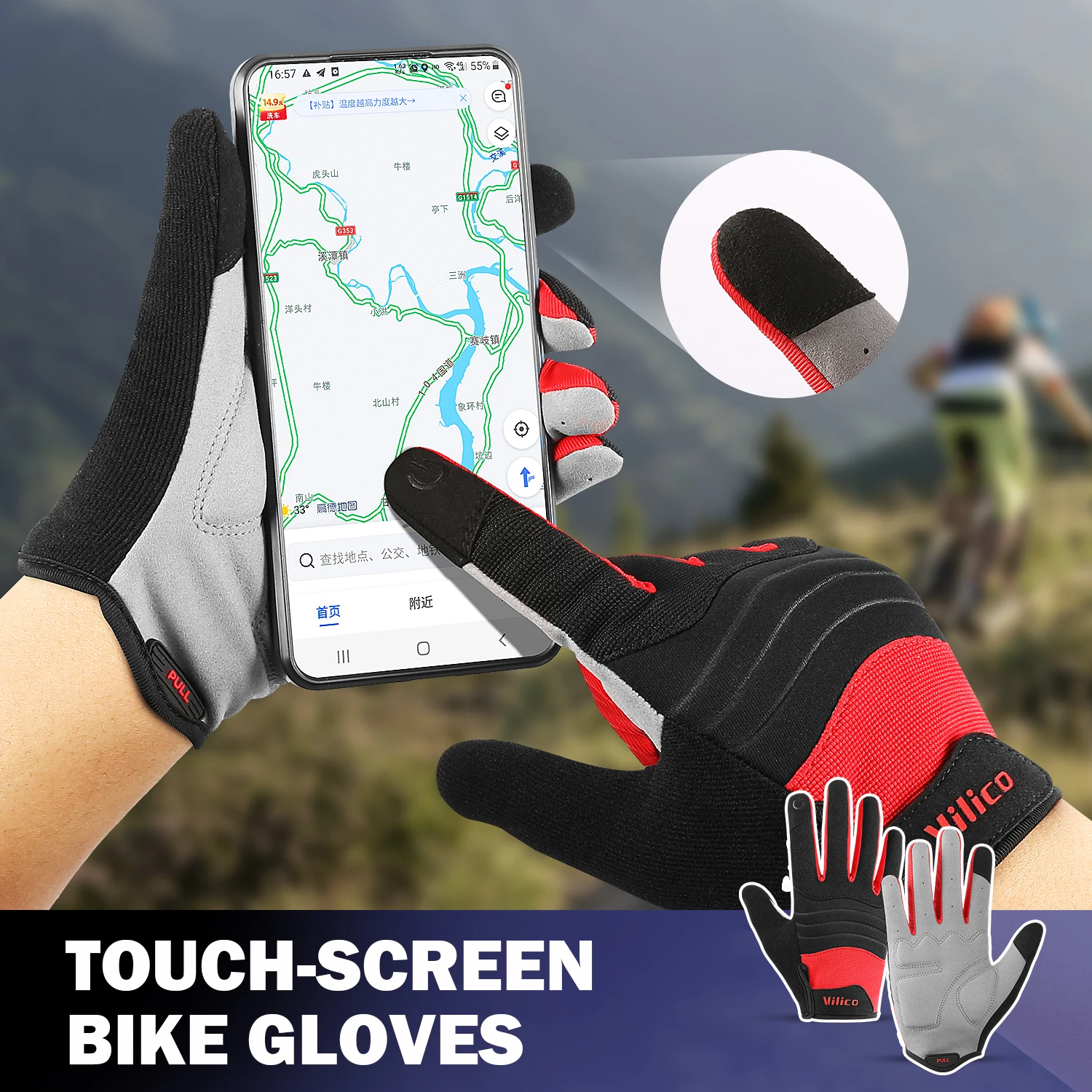 

New MTB Motorbike Gloves Men Thicken Absorption Shock Pads Breathable Nonslip Gloves for Work Mountaineering Hiking Cycling