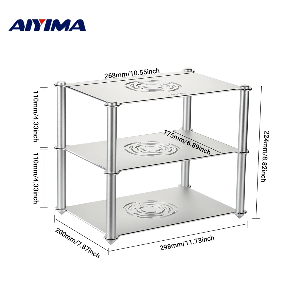 

Стойка для усилителя AIYIMA из алюминиевого сплава для Hi-Fi декодера, усилителя для наушников, предусилитель DAC, двухслойная стойка для хранения