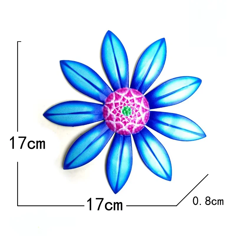 Wrought Iron Sunflower Wall Decor Outdoor Garden Colorful Metal Flower Hanging Ornament Garden Artistic Decorative Piece