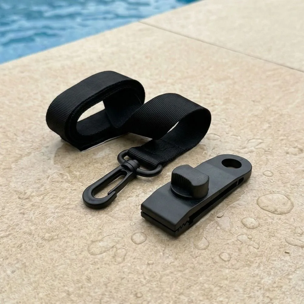1/6Sets Universal Heavy-duty Pool Solar Cover Windproof Black&Blue Reel Attachment Kit Pool Solar Cover Straps Clips