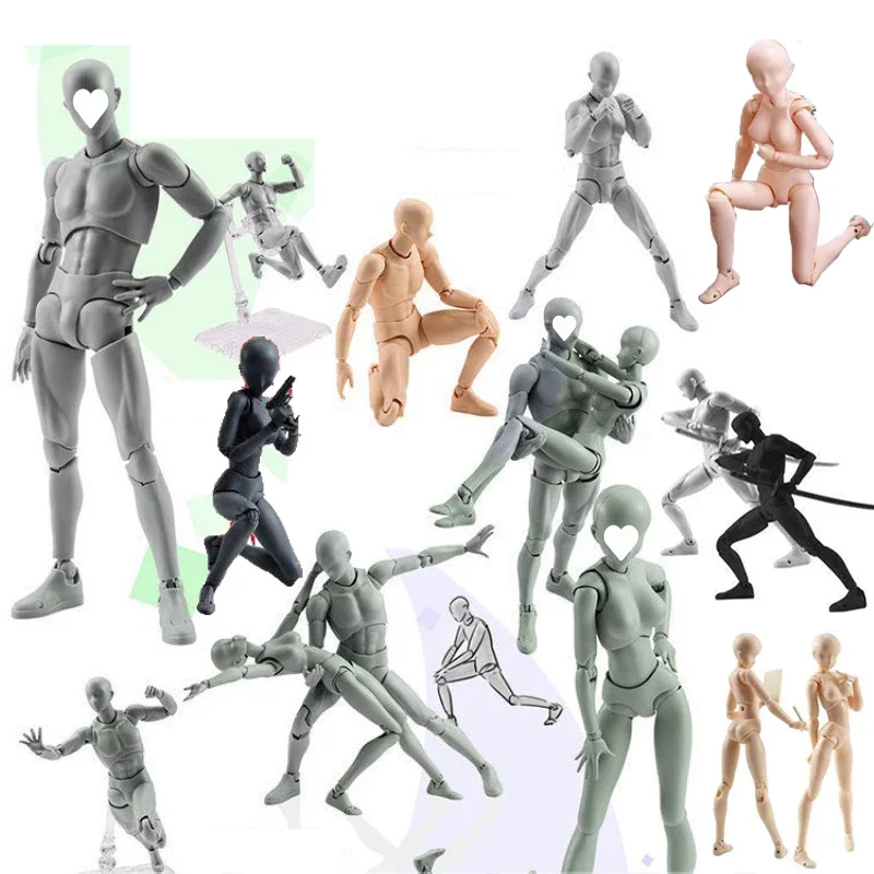 Фигурка BODY KUN / BODY CHAN HE SHE Pose Play Toys Grey Ver. Черные коллекционные модели из ПВХ, рождественские подарки, украшение стола
