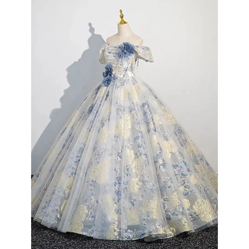 

25COSFrench Style Niche Evening Dress For Women New High-End Light Luxury Elegant Dress Adult Ceremony Host Dress