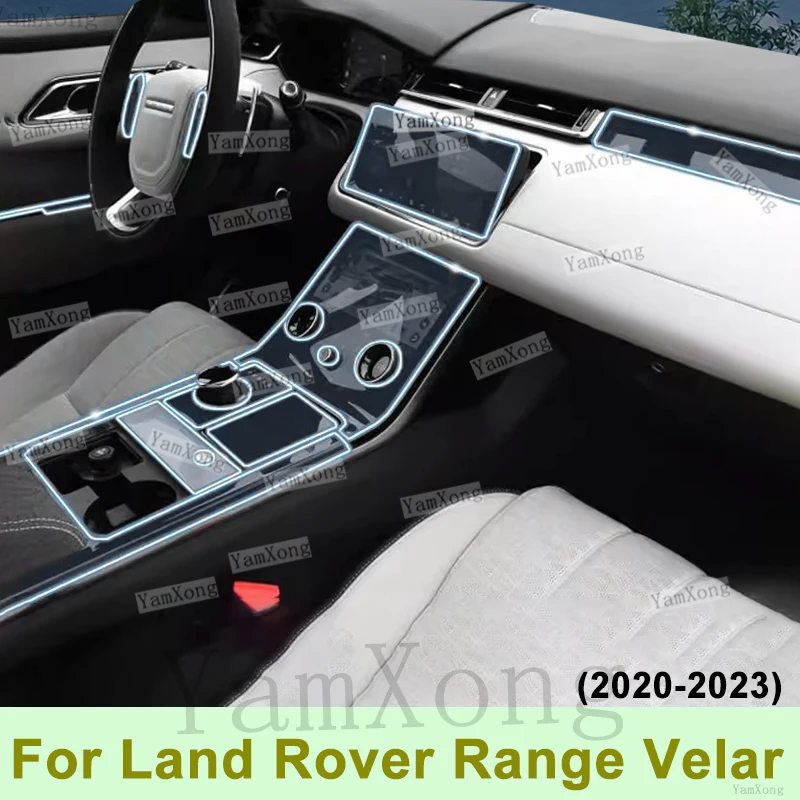 Car Interior Protective Film For Land Rover Range Velar (2020-2023) Car Center Console Screen Dashboard Anti Scratch Sticker