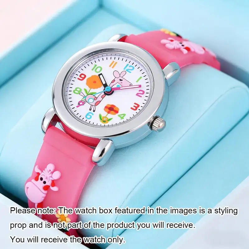 Hot selling fashionable casual watches with colorful silicone tape and giraffe pattern, cute cartoon quartz watches