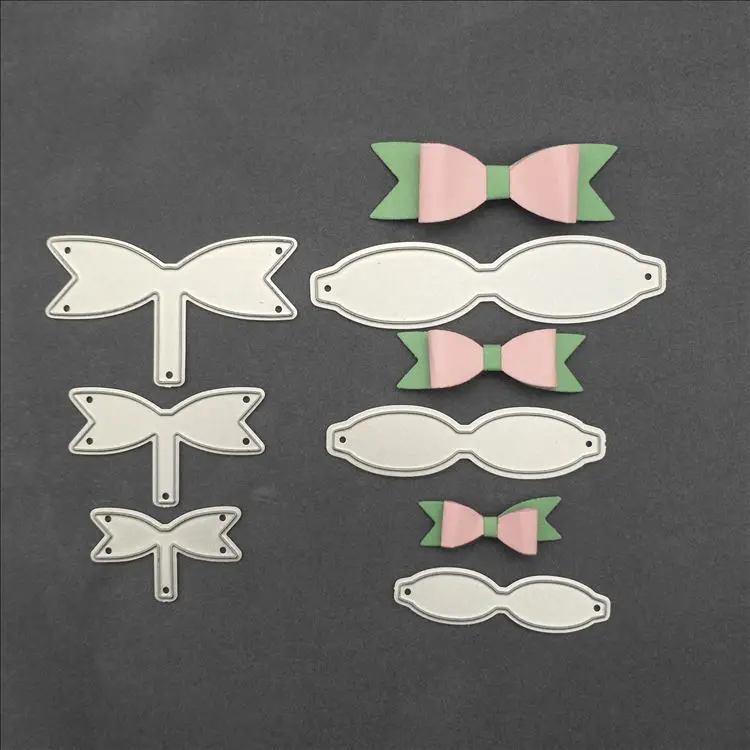 6Pcs/lot Bowknot Bows Metal Cutting Dies Stencils DIY Scrapbooking Die Cuts Greeting Card Decor Embossing Folder Cut