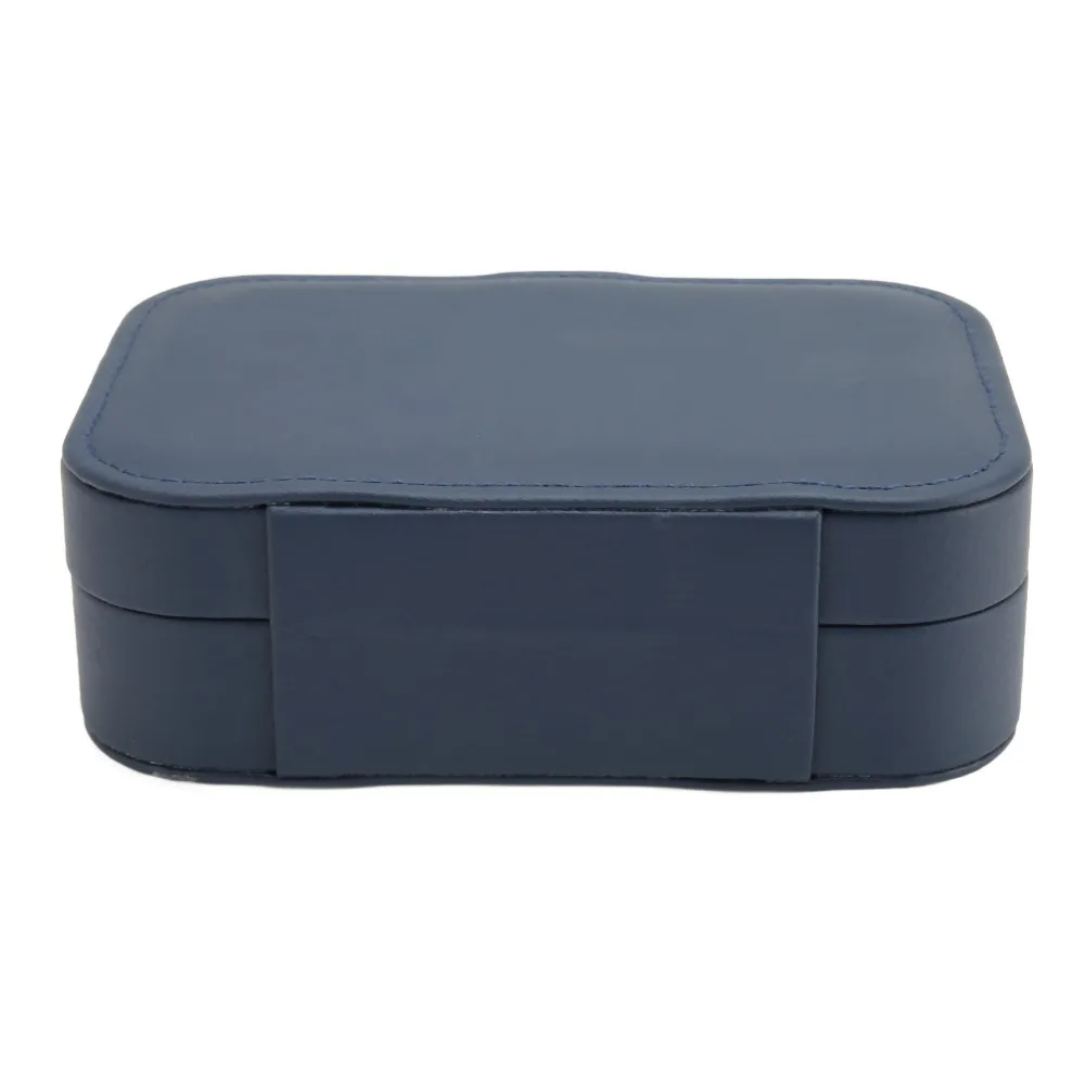 Space Saving Dark Blue Jewelry Box Multi-compartment Portable Jewelry Organizer Large Capacity Travel Case Home Storage