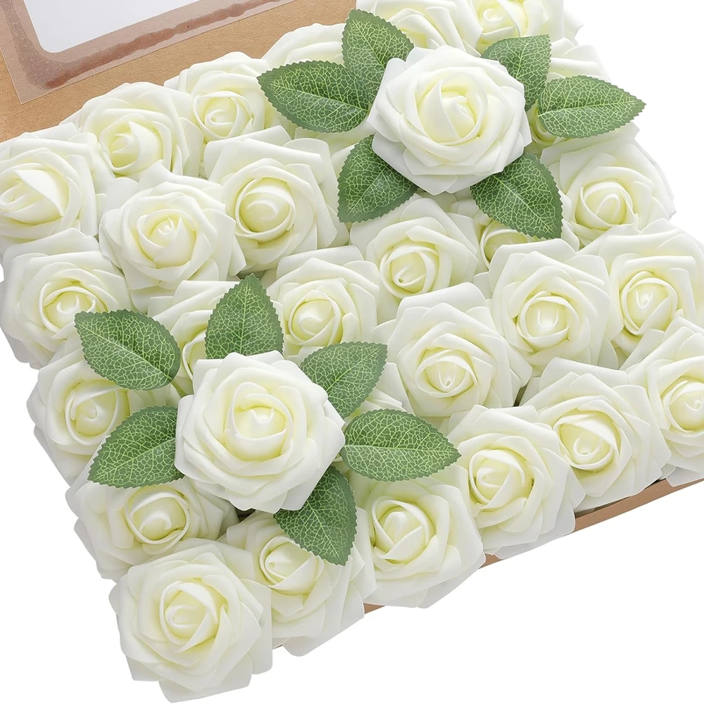 10/30/50Pcs Artificial Flowers PE Foam Rose Festival Wedding Bridal Bouquet Wreath Home Outdoor Yard Garden Table Room DIY Decor