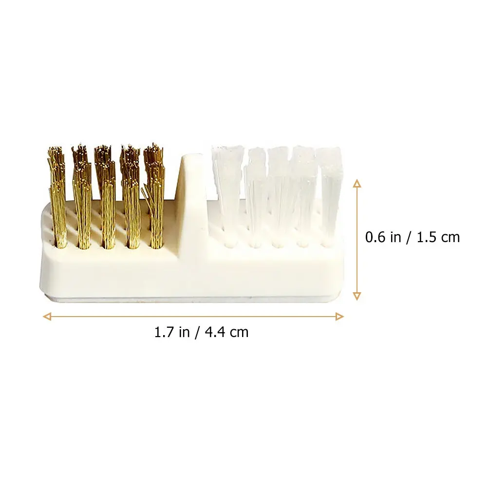 4Pcs Strong Copper Wire Nail Drill Bit Cleaning Brush with Adhesive Back for Table Mount Quick Convenient Deep Cleaning Manicure
