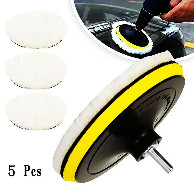 3 inch Wool Polishing Disc Set Car Waxing Polishing Buffing Car Paint Care Polisher Machine Pads Auto Washing Accessories