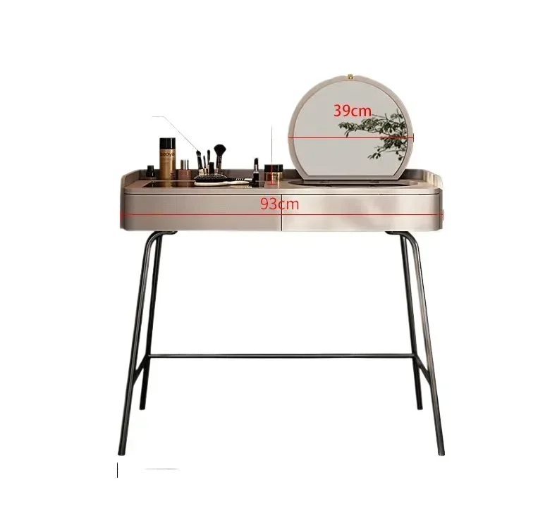 Integrated Bedroom Makeup Table  Light Luxury High-Grade Dresser Mini Flip Dressing Table Desk