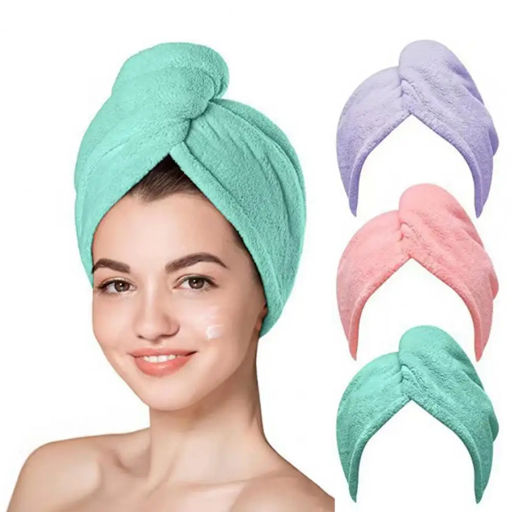 Drying Cap Highly Absorbent Microfiber Hair Towel Wrap for Frizz-free Curly Hair Non-fading Skin-friendly Drying Towel Highly