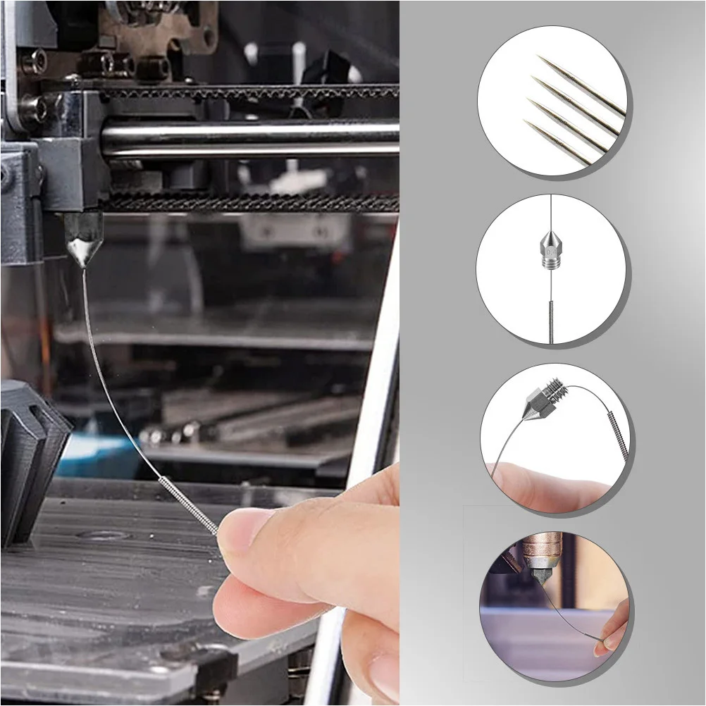 

1Set 3D Printer Nozzle Stainless Steel Replacement High Performance Prints Nozzle Set Easy Install Printing Head Cleaning