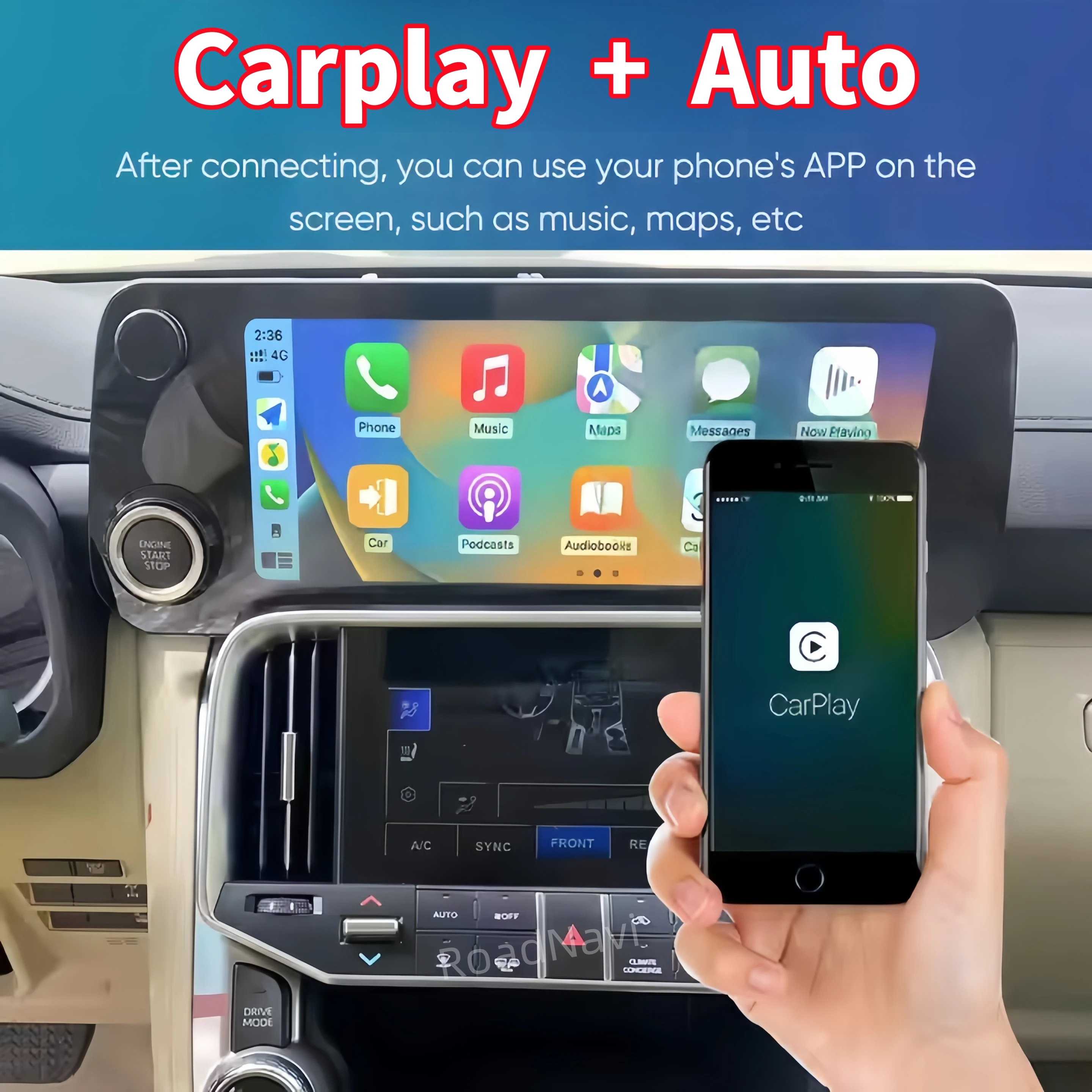 مشغل ديفيدي للسيارة لتويوتا لاند كروزر LC300 ترقيات LX600 2022-2023 راديو السيارة لوحة القيادة المثبتة Carplay GPS