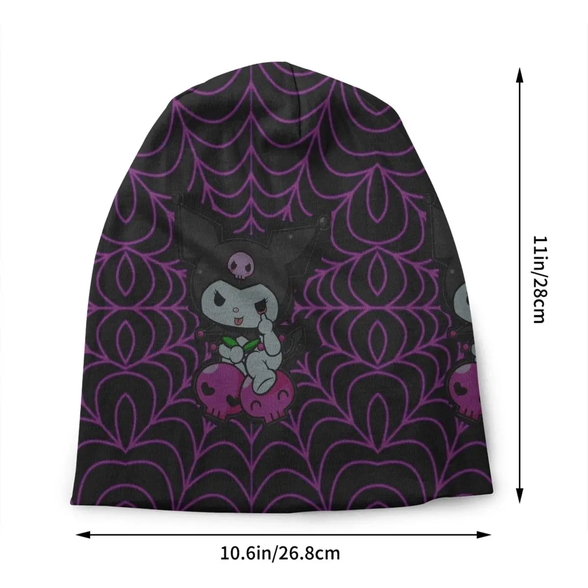 مخصص Kuromi لطيف الكرتون Skullies Beanies قبعات للجنسين شتاء دافئ متماسكة قبعة النساء الرجال الهيب هوب الكبار بونيه القبعات في الهواء الطلق قبعة تزلج