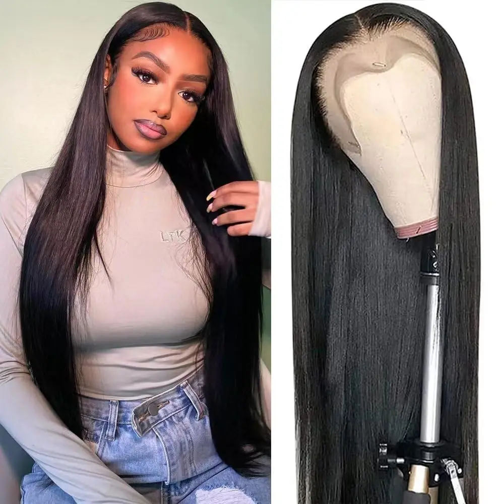 30 32 34 36 Inch 360 Human Hair Lace Frontal Wigs Straight Lace Front Wigs Human Hair 13x6 HD Lace Frontal Wig 4x4 Closure Wig