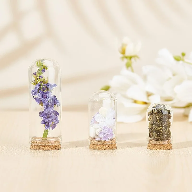 24 Pack Glass Jars Bottles 3 Mixed Size Dome Cloche Cover Decoration Bottles with Cork Stoppers for Mother\'s Day Wedding Party