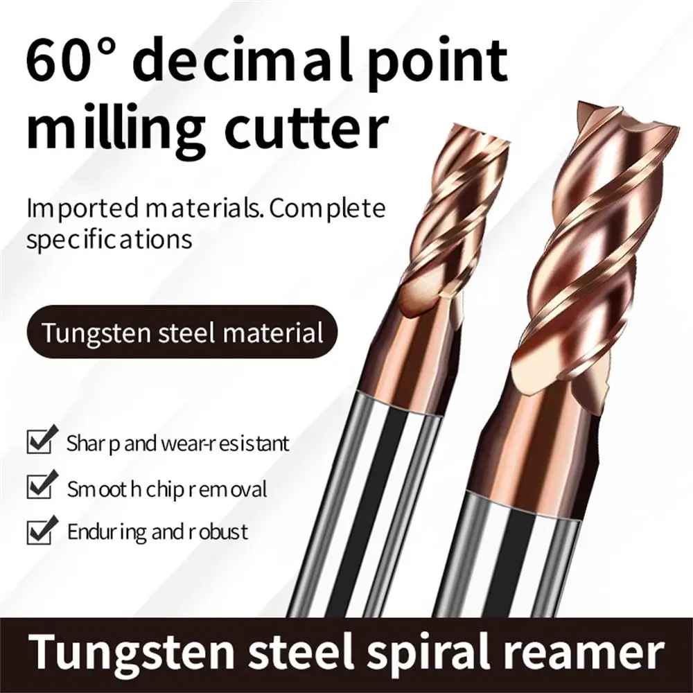 Augusttools HRC 55 Decimal Milling Cutter Tungsten Carbide End Mill 4 Flute CNC Machine Cutting Tools 1.1 1.2 1.3 1.4 1.6 1.7