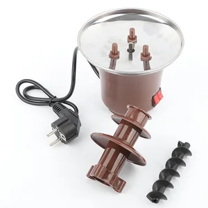 نافورة ذوبان الشوكولاتة الصغيرة 3 طبقات آلة التدفئة فوندو DIY شلال ذوبان الشوكولاتة الصغيرة المصنوعة يدويا أفضل 6 آلات شوكولاتة مبيعا - رقم 4