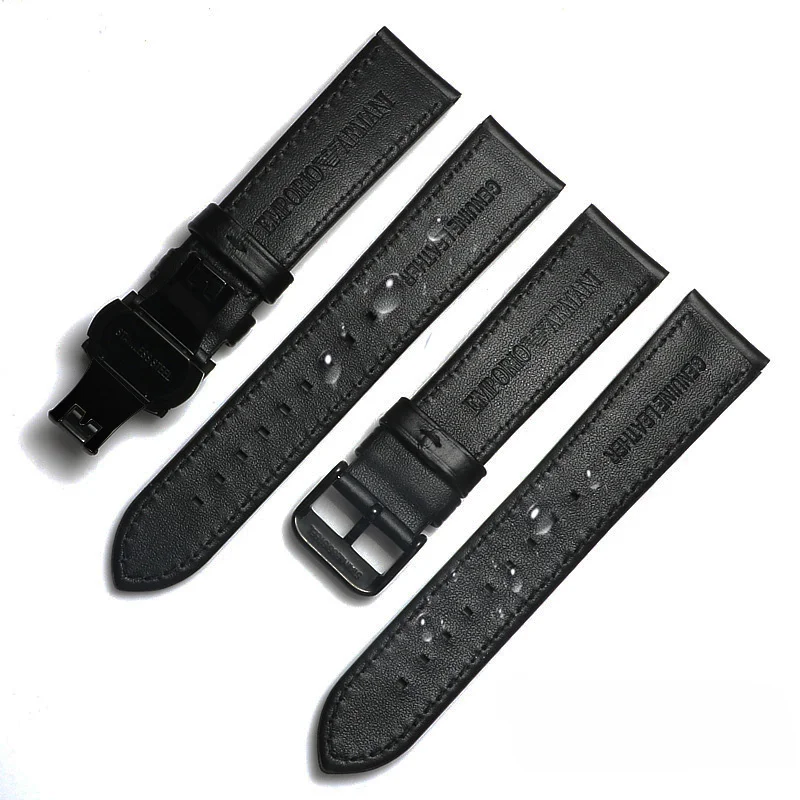 Waterproof Cowhide Watchbands for Armani AR1828/1970/1732/1918/2075 for Men Original Watch Strap 20mm 22mm