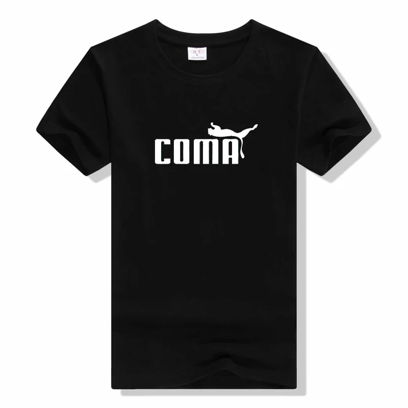 Unisex New 100% Cotton T‑Shirt, Fun Coma Cartoon Print, 90s Retro Style Casual Fashion Daily Wear Short Sleeve Top