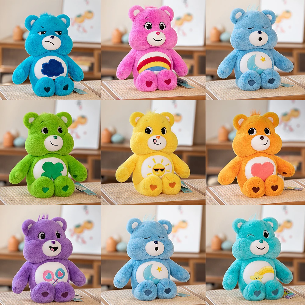 Miniso Kawaii Cute 22cm Care Bears Cartoon LoveBear Plush Toy Doll Fiqure Home Decoration ChildrenPupil Couple Holiday Gift