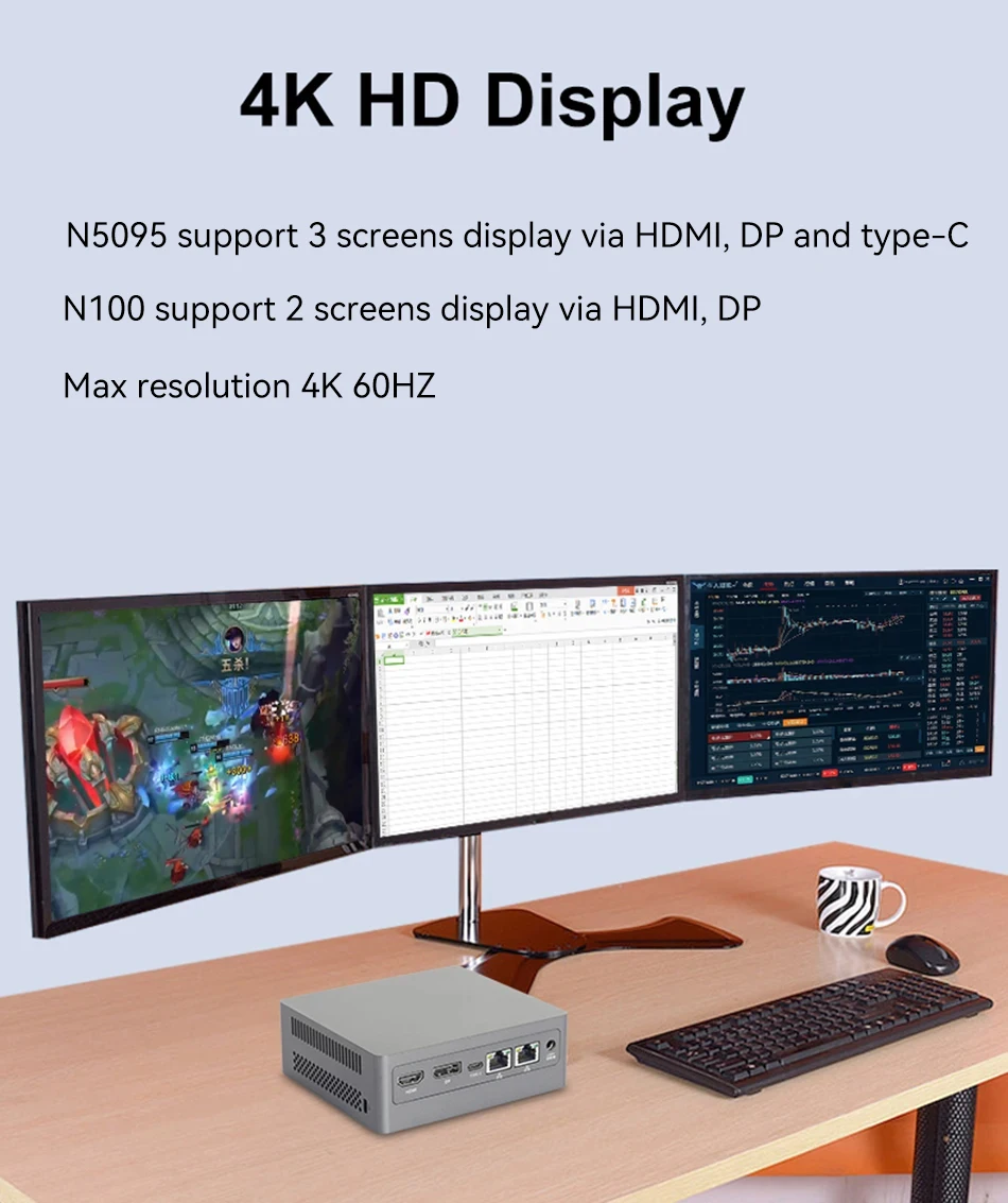 Processeur Intel Celeron N5095 N100, mini PC, DDR4, SSD M.2, 4K, UHD, bande touristique, WiFi, Bluetooth, Unvétérans wn éclairé, Windows 11