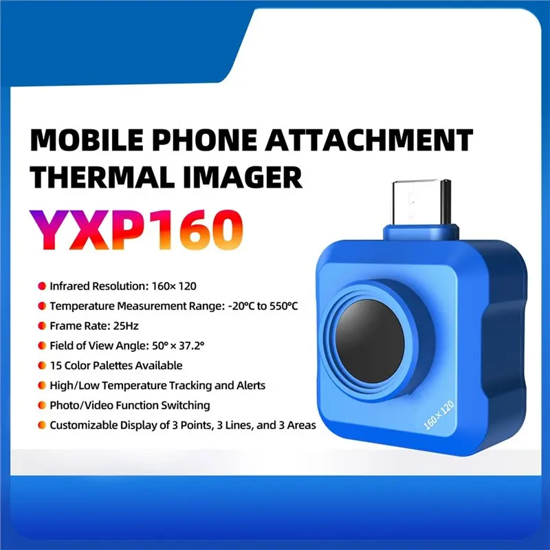 WORTHOWN-High/Low Temperature Tracking YXP160 Thermal Camera 160X120 For Android Infrared Thermal Imager Repair Camera