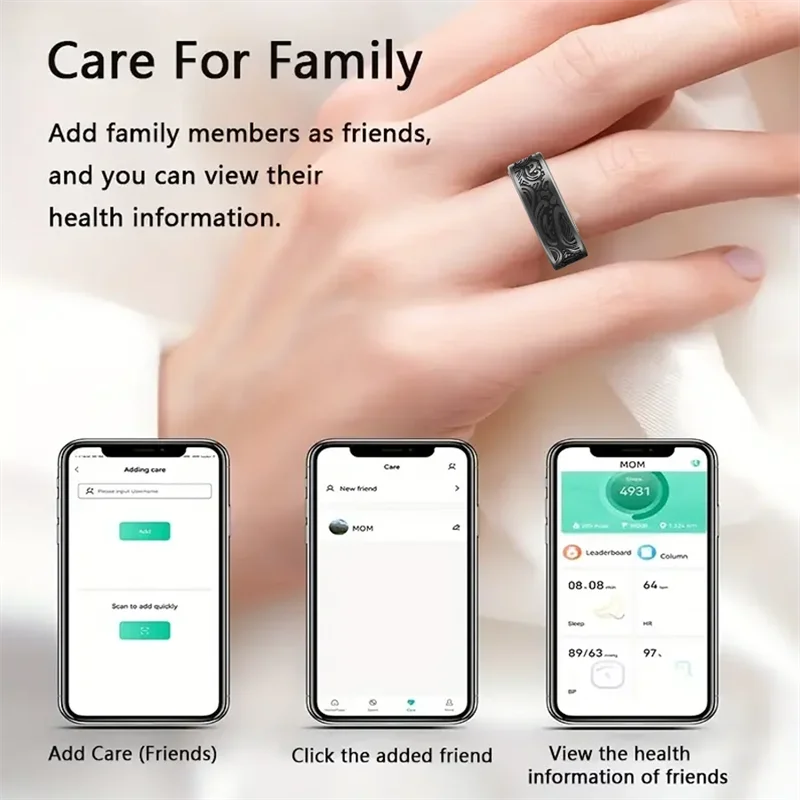Moda 2025 nuevo anillo inteligente hombre mujer anillo de dedo salud Fitness Monitor de ritmo cardíaco modo multideporte para Xiaomi Lenovo Apple