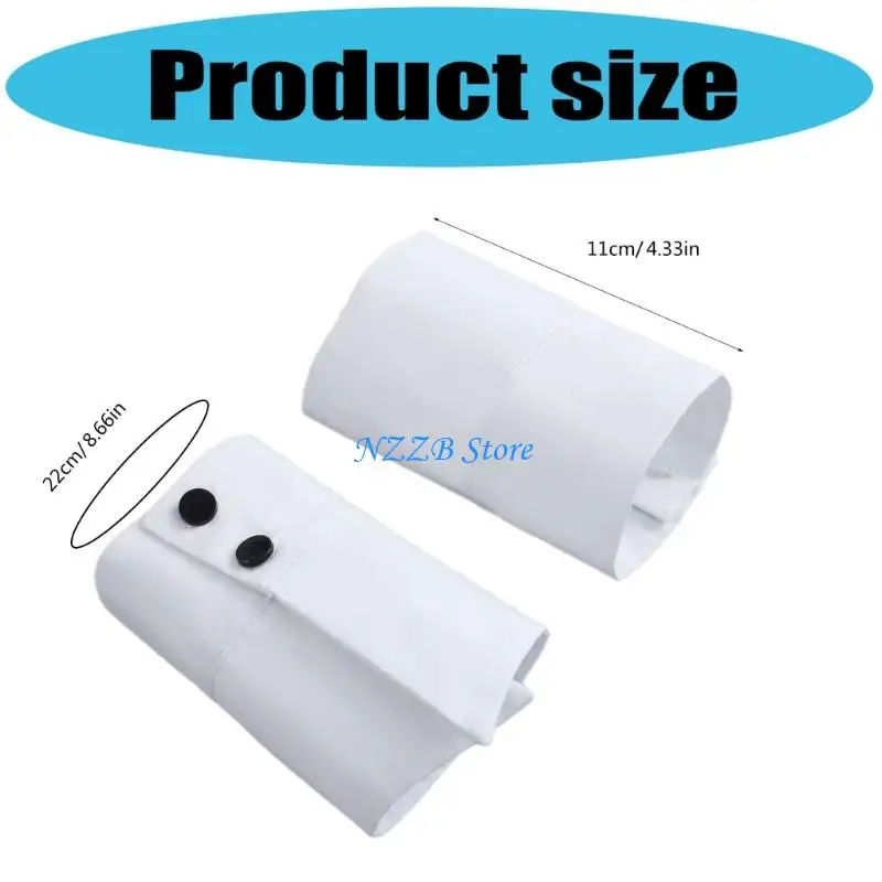 T21F أصفاد المعصم غير النظامية الأكمام المزخرفة بأكمام فو ، ملحق ذراع ، ملابس الأعمال اليومية وبدلة الأحداث التجارية #6