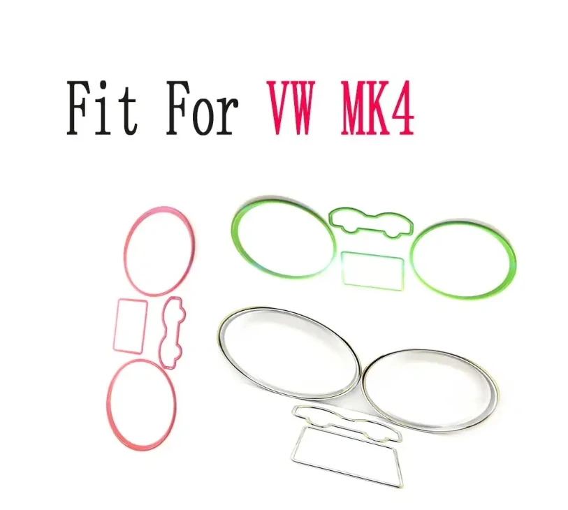 red /green /silver/ Speedometer Gauge Dial Rings Bezel Trim For VW Golf 4 MK4 Passat 3B B5 T4