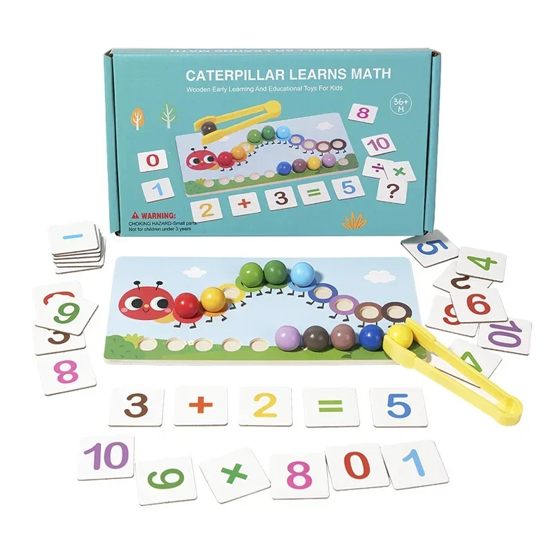 

Wooden Clip Beads Games Montessori Toy Color Matching Puzzle Learning Set Fine Movement Training Math Educational Toys For Kids