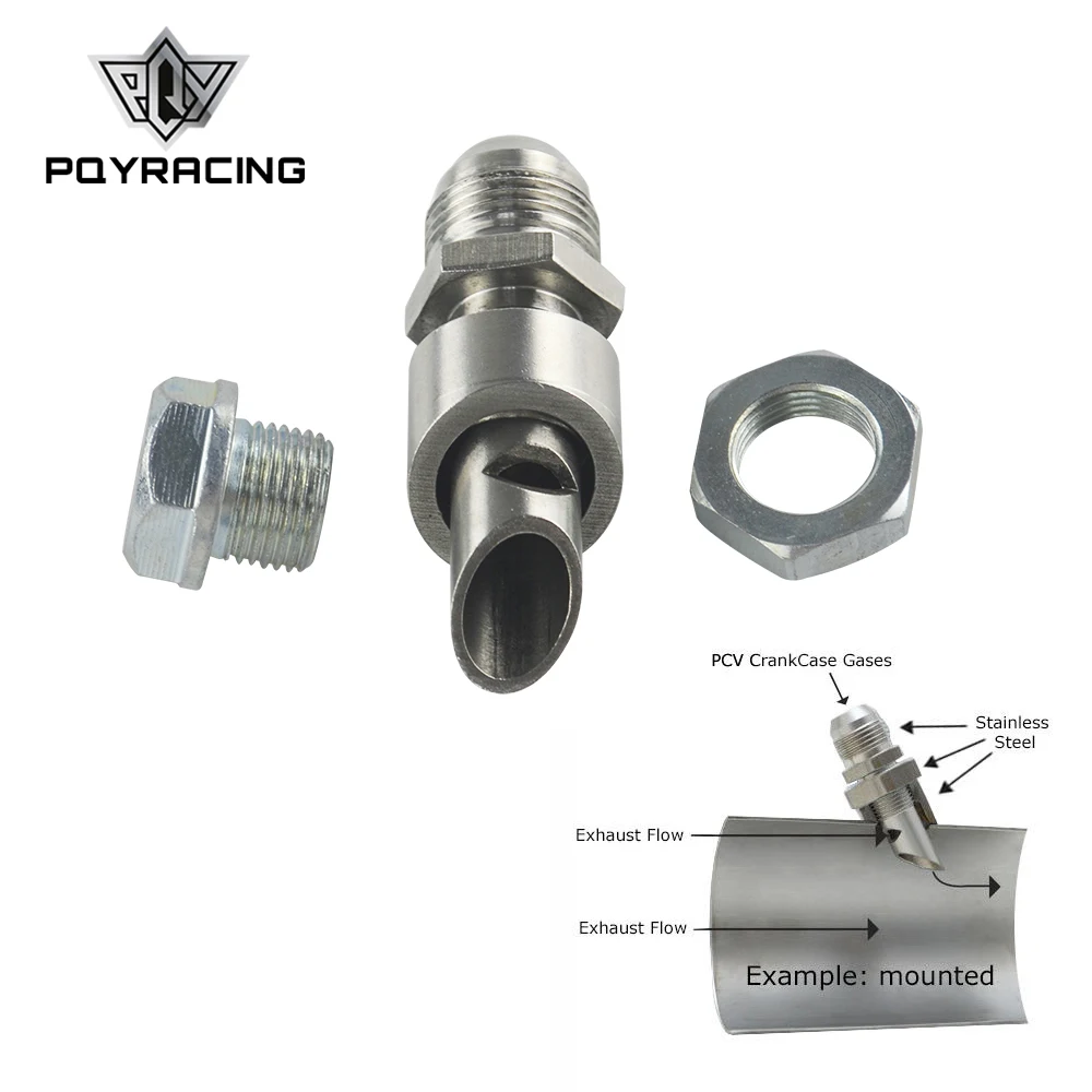 PQY - Stainless Steel Exhaust Vacuum Kit Catch Can Vent E-VAC Scavenger Kit includes T304 SS E-VAC fitting PQY-ESS01