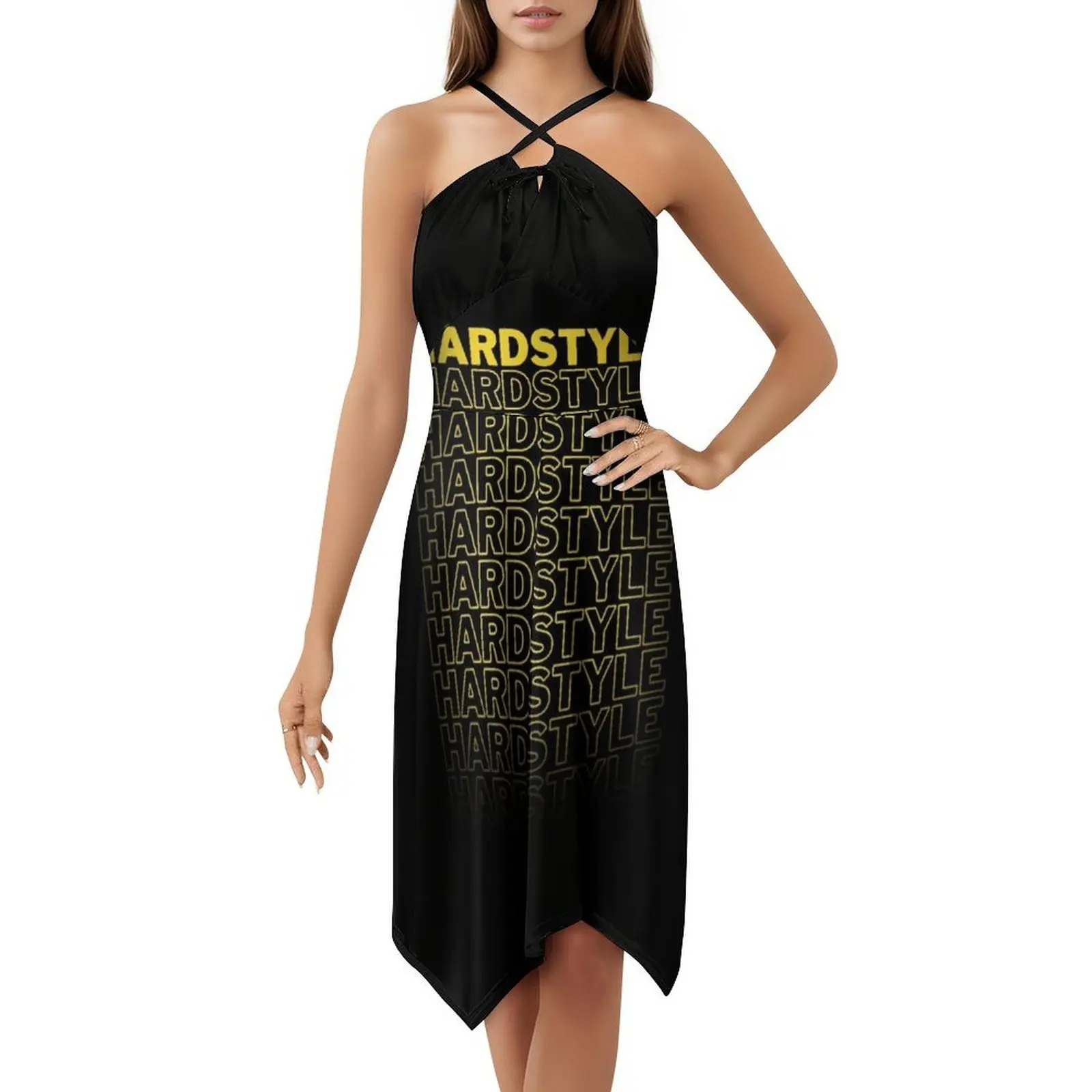فستان حفلات أنيق للنساء من Hardstyle فستان على شكل حرف a مع خيارات قصيرة/طويلة/بدون أكمام موسيقى Hardstyle Dj Edm Rave Dubstep #5