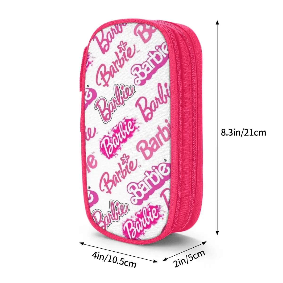 Imagem -06 - Barbie Padrão Lápis Cases Bolsa de Armazenamento Grande para os Alunos Escola Zipper Papelaria Rosa Pen Holder Estudante