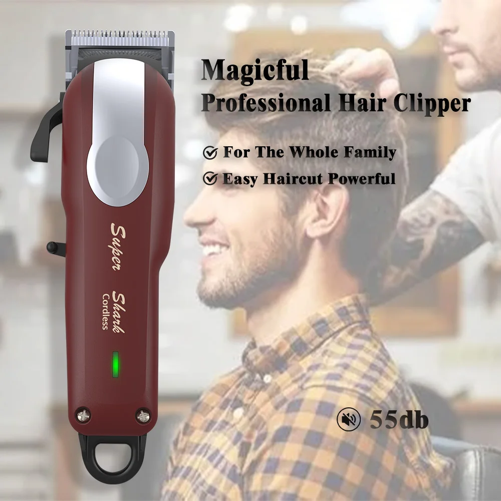 Magiccomparator-Tondeuse à cheveux électrique sans fil aste par USB, outil de coupe de barbe injuste pour hommes